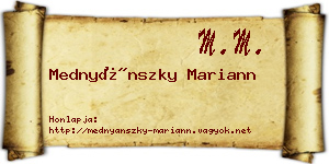 Mednyánszky Mariann névjegykártya