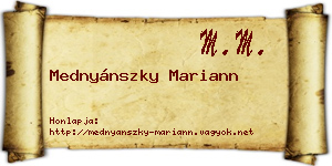 Mednyánszky Mariann névjegykártya