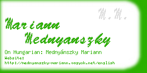 mariann mednyanszky business card